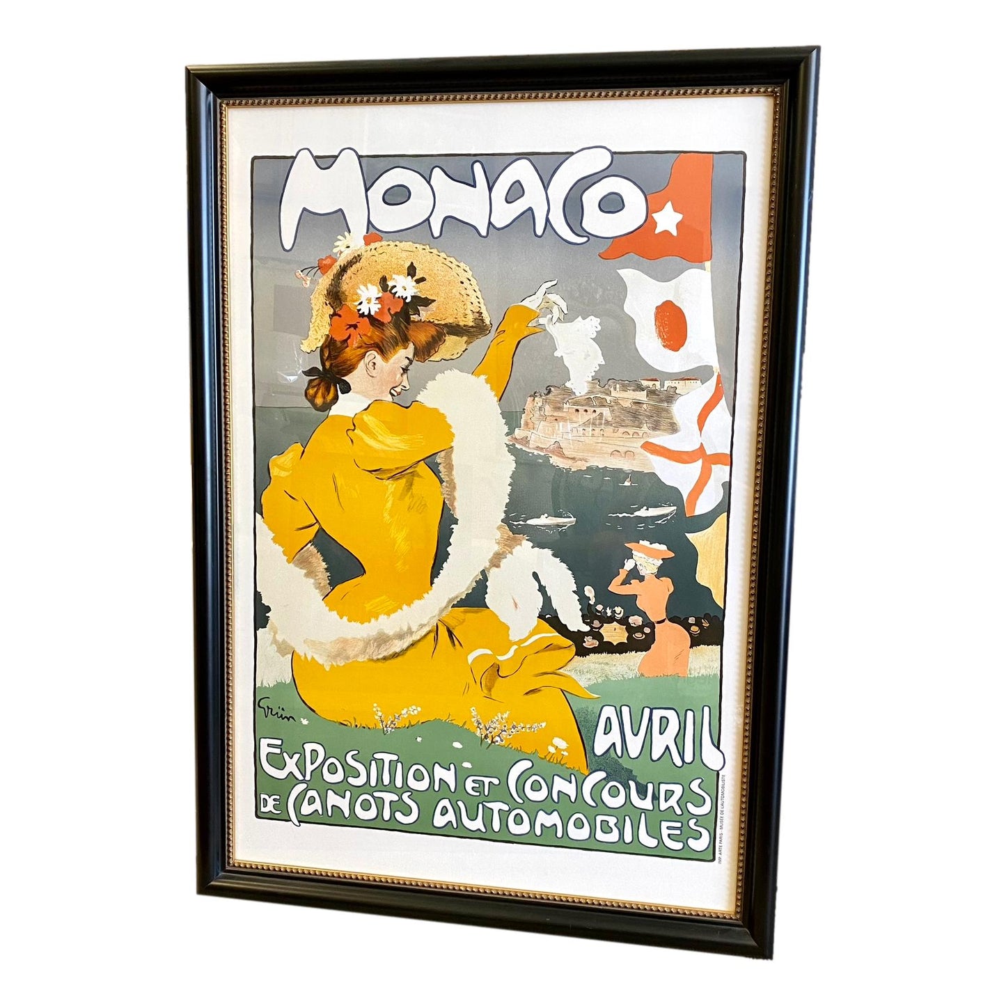 Custom Framed Monaco Exposition Advertising Poster