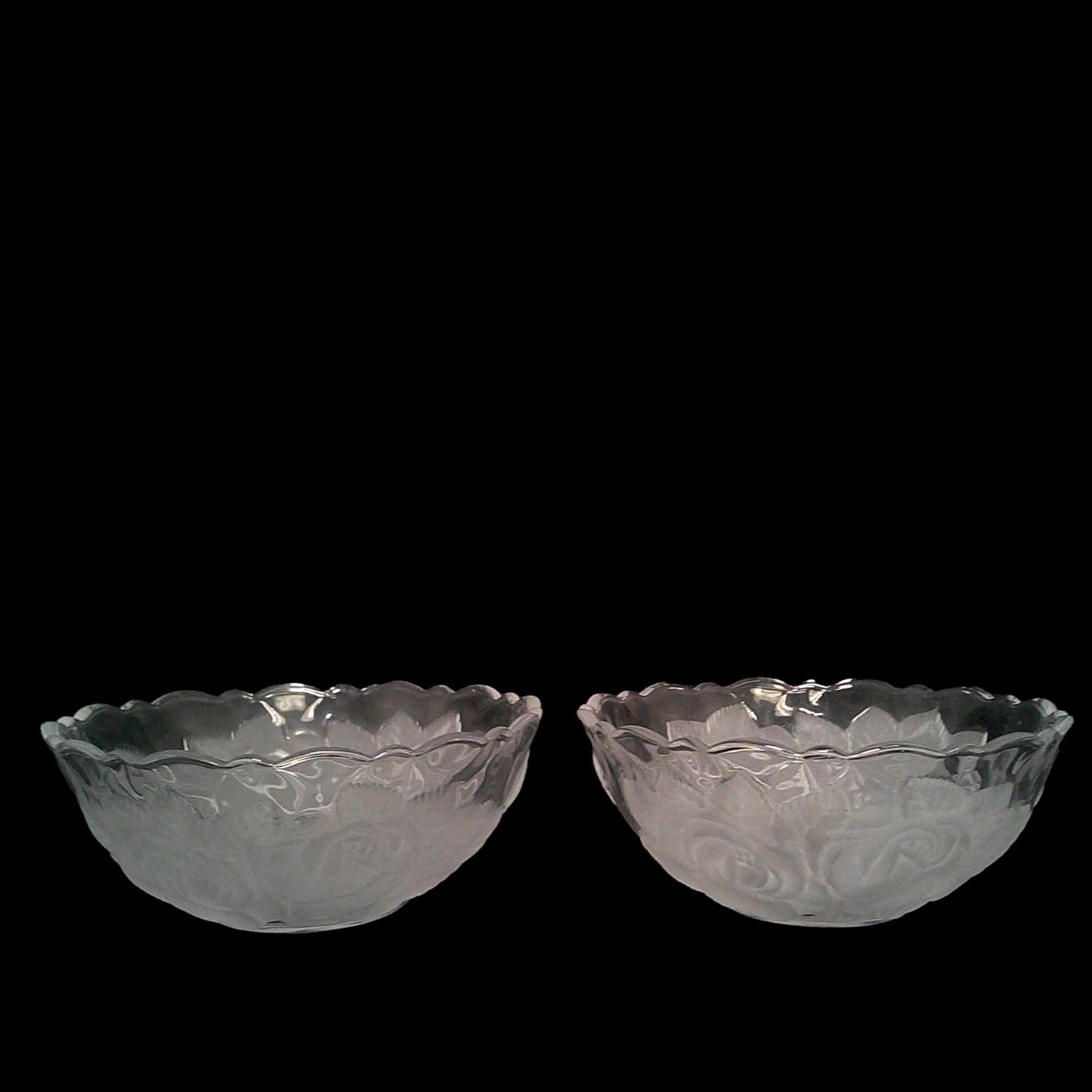 Pair Of Flower Glass Bowls