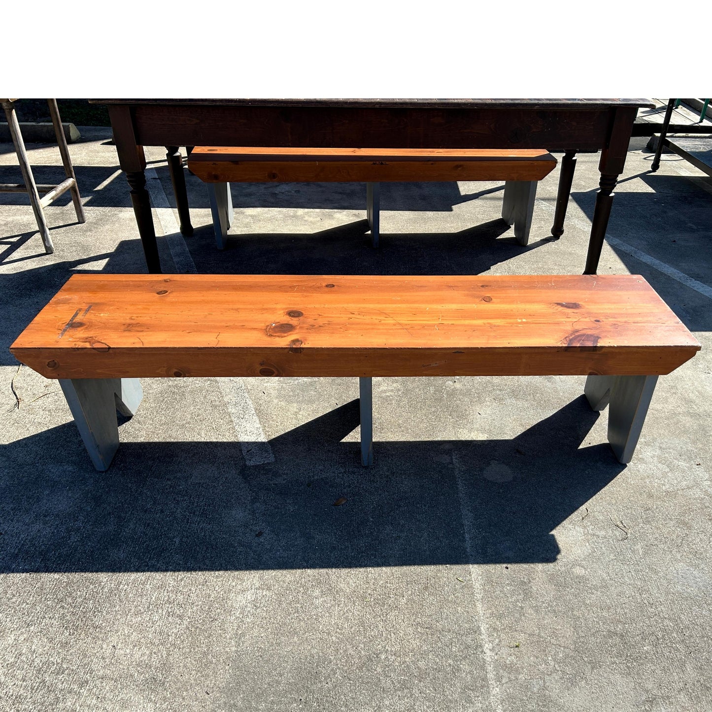 Pine Bench/ Gray Legs