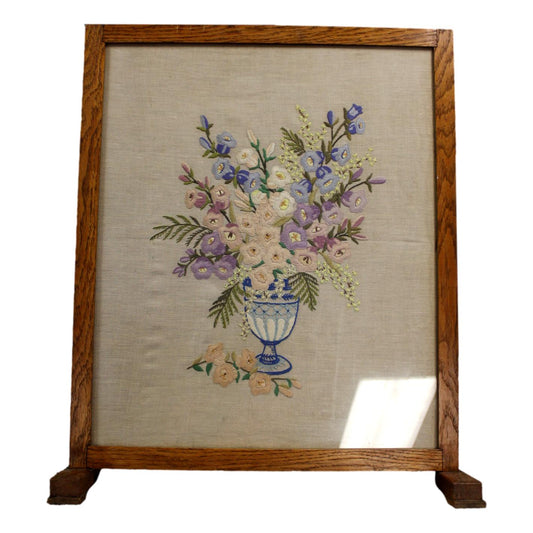 Framed Needlepoint Floral Arrangement