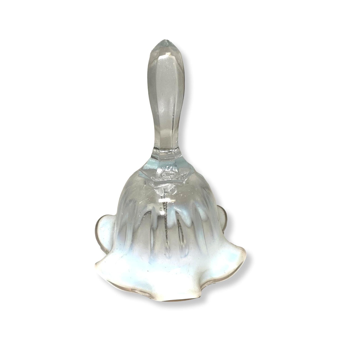 Fenton White/Clear Glass Bell