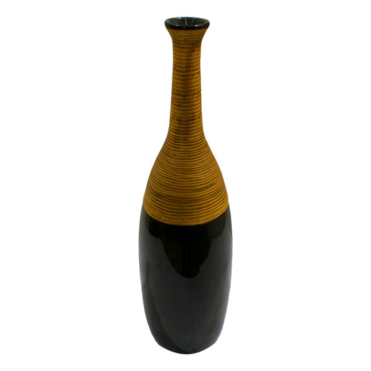 Black and Gold Spiral Vase