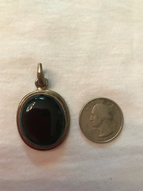 onyx and silver pendant made in India