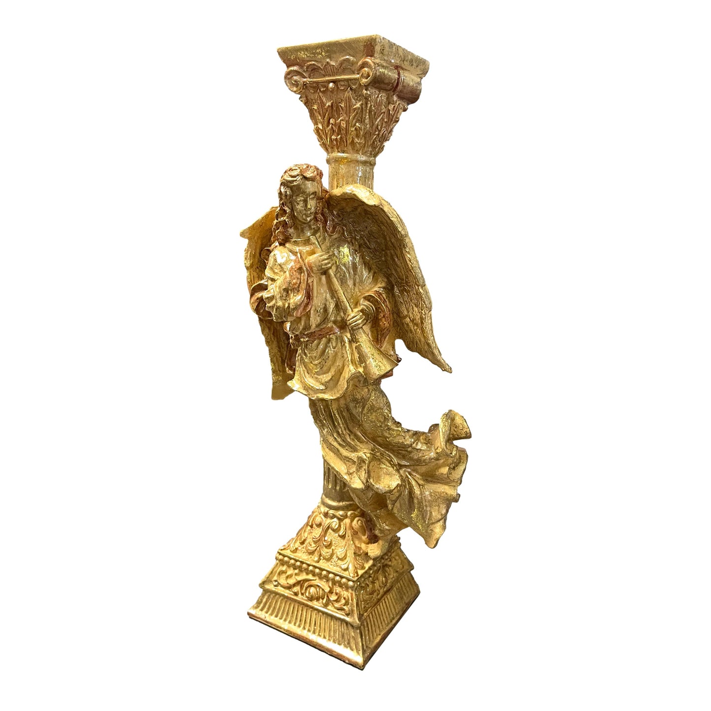 Pair Golden Angel Candle Holder