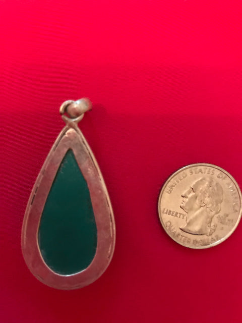 Marbled Jade and silver pendant made in India