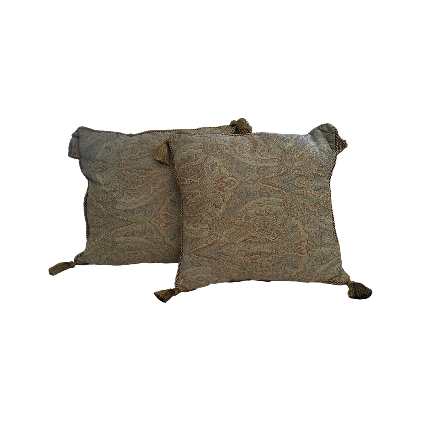 Pair of Paisley Throw Pillows With Tassles