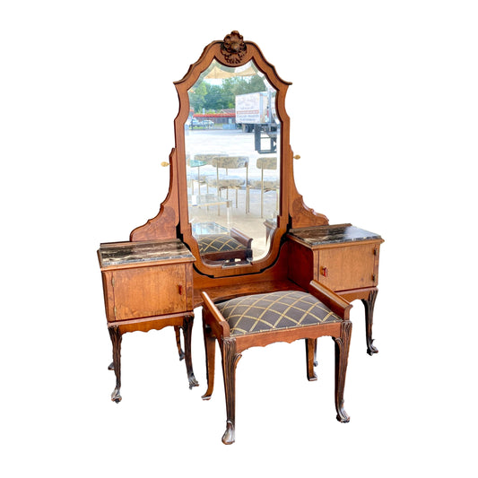 Antique Vanity and Stool