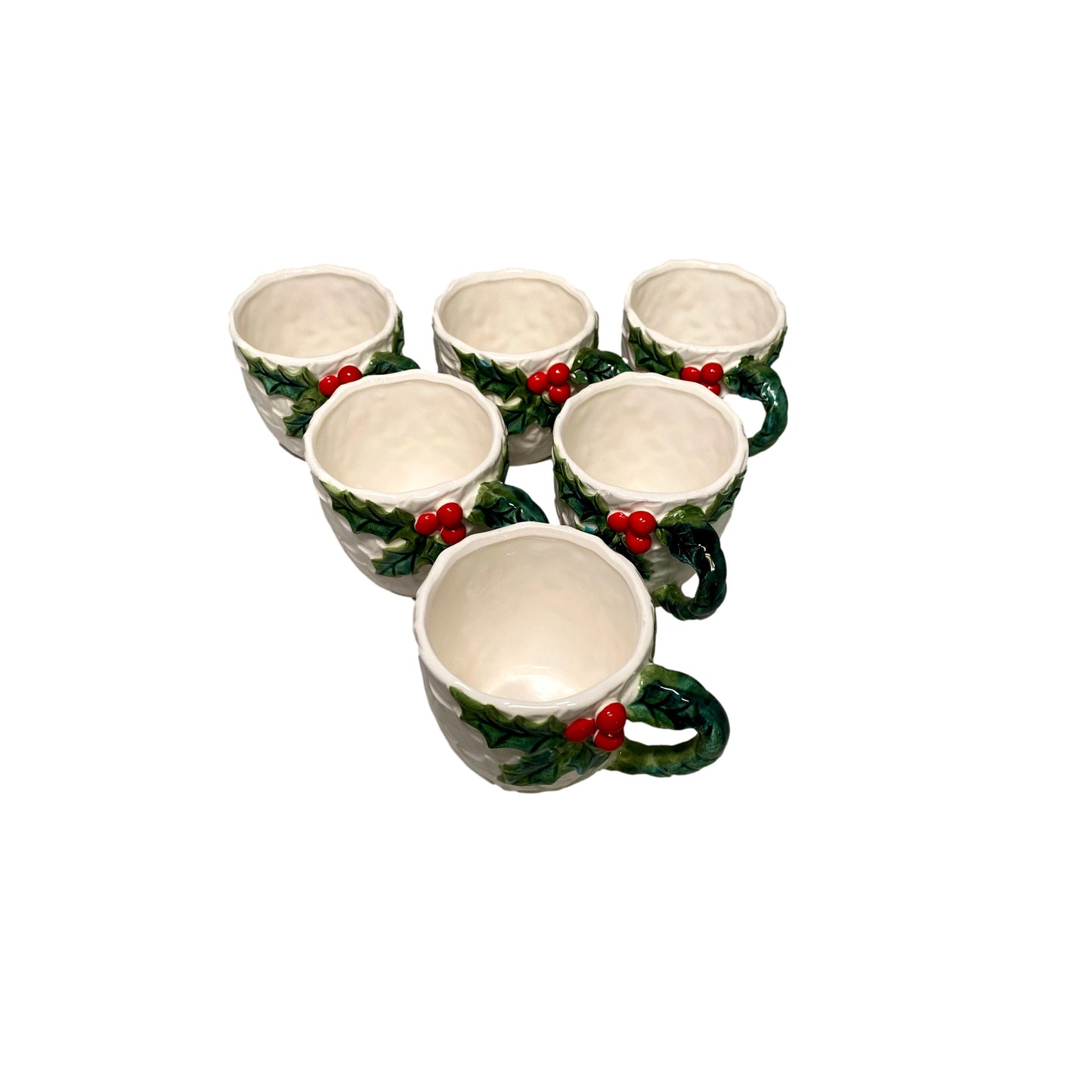 Set of 6 Holly Christmas Cups