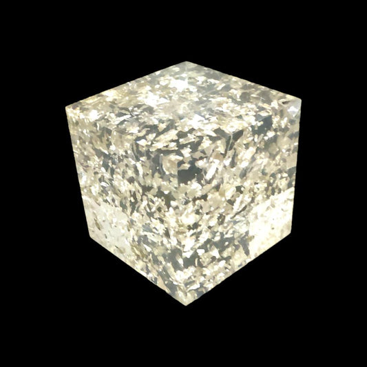 Crystal Gold Flake Cube