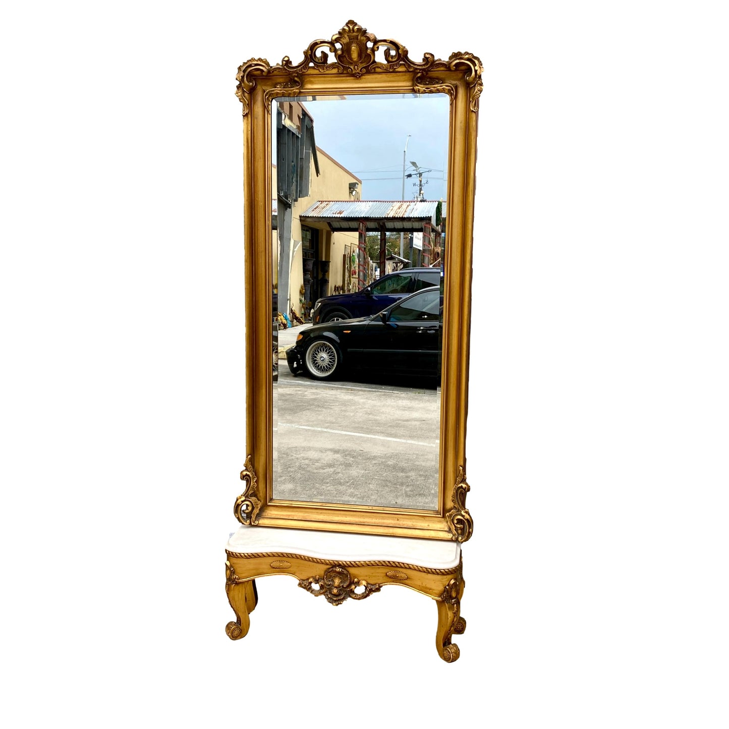 Full Length Mirror on Marble Stand