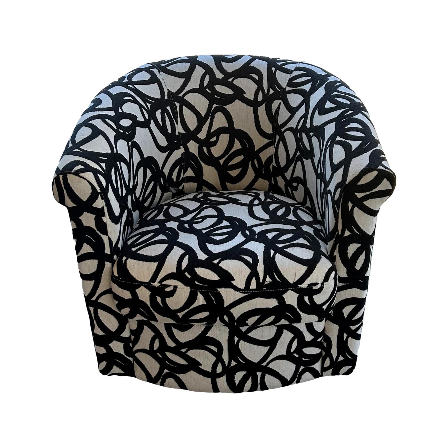 Black And White Barrel Chair