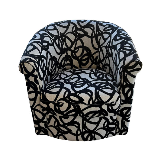Black And White Barrel Chair