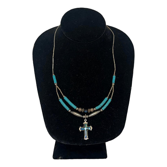 Blue Cross Necklace