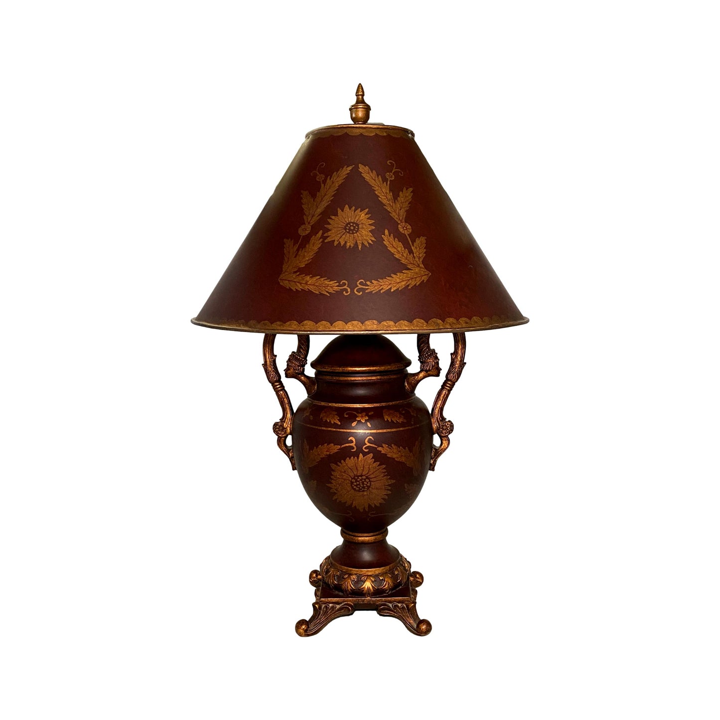 Handpainted Urn Lamp with Tole Shade