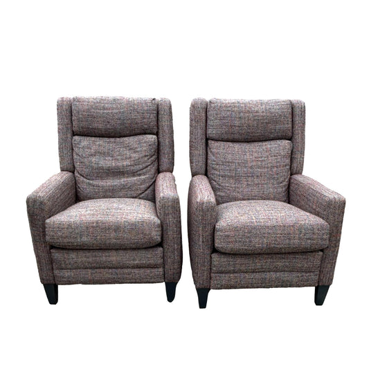 Pair Upholstered Reclining Arm Chair