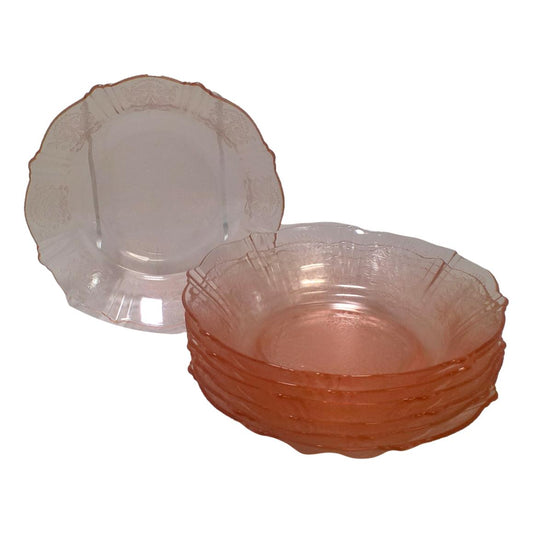 Pink Depression Glass - 6 Bowls
