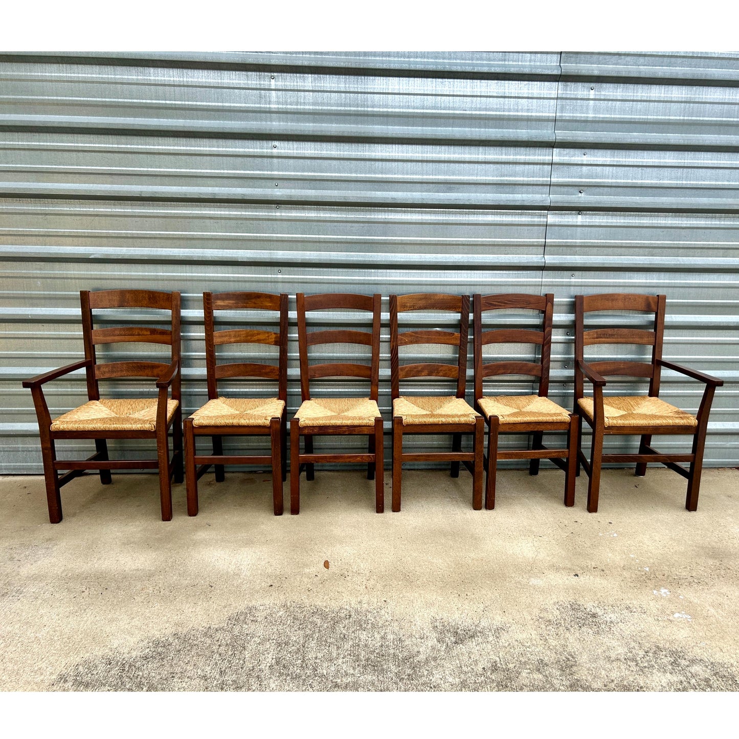 Set of 6 Ladderback Dining Chairs