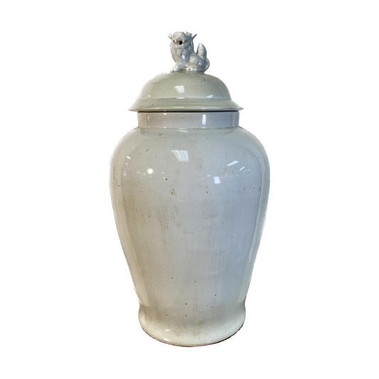 Large Ceramic Urn w/ Fu Dog