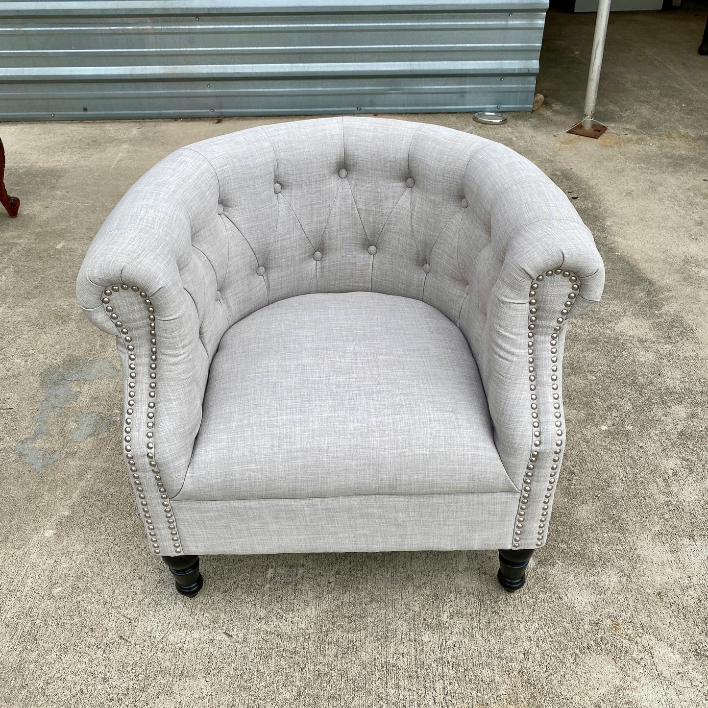 Tufted Chair with Nailhead Trim