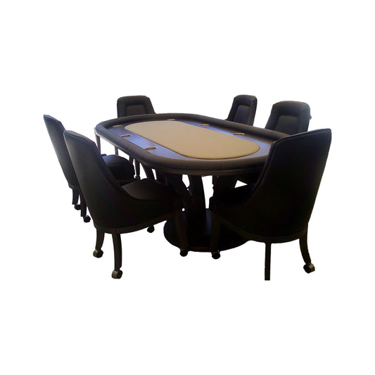 8 Person Poker Table w/ 6 Chairs