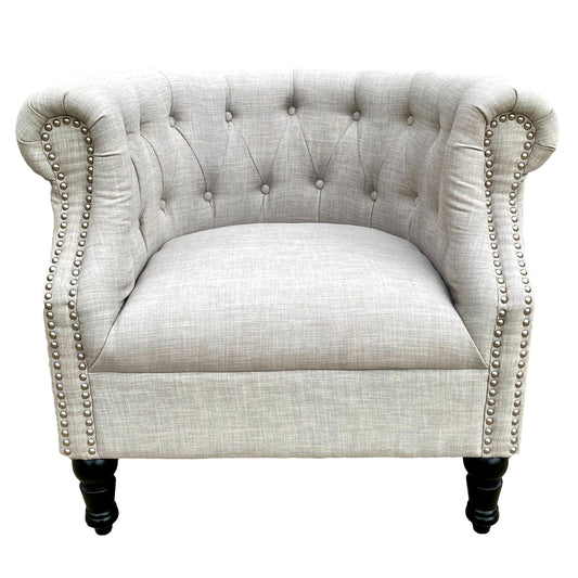 Tufted Chair with Nailhead Trim