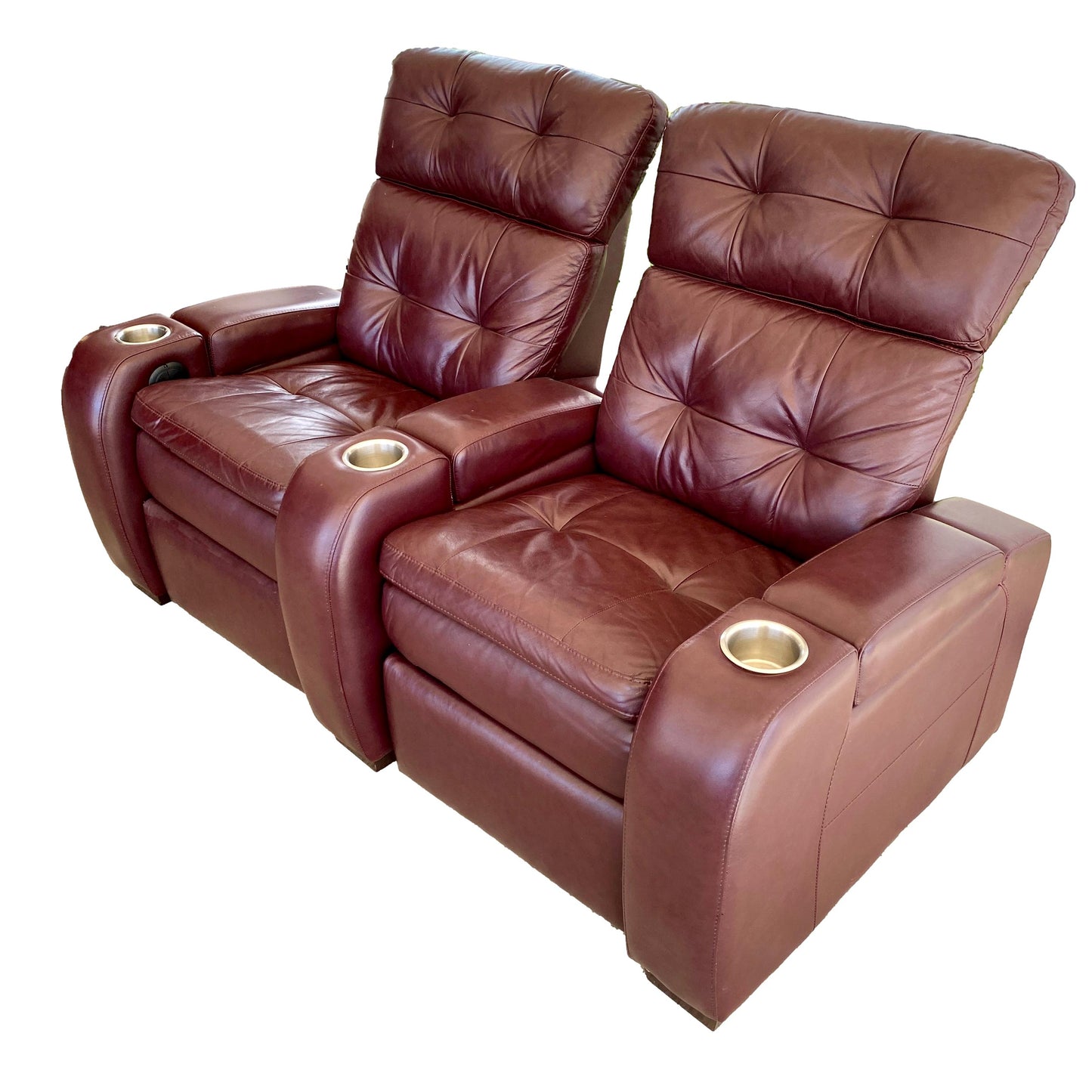 Leather Cinema Electic Reclining Loveseat