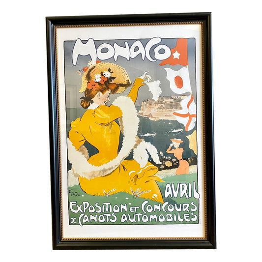 Custom Framed Monaco Exposition Advertising Poster