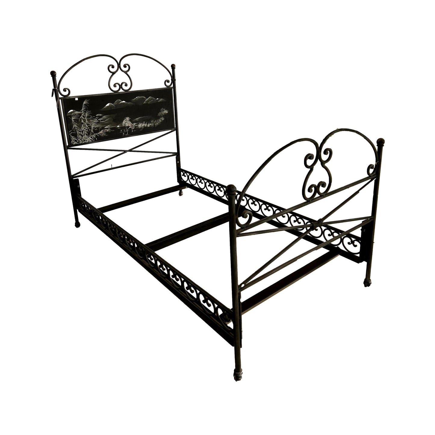 Twin Handpainted Metal Bed