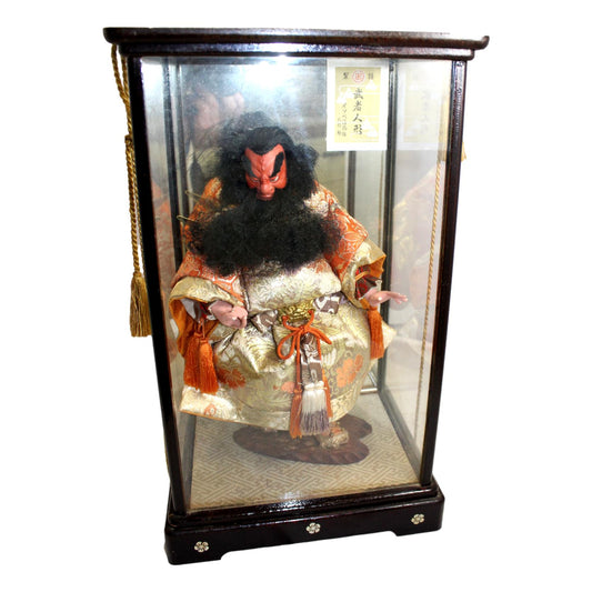 Samurai Doll in Glass Case
