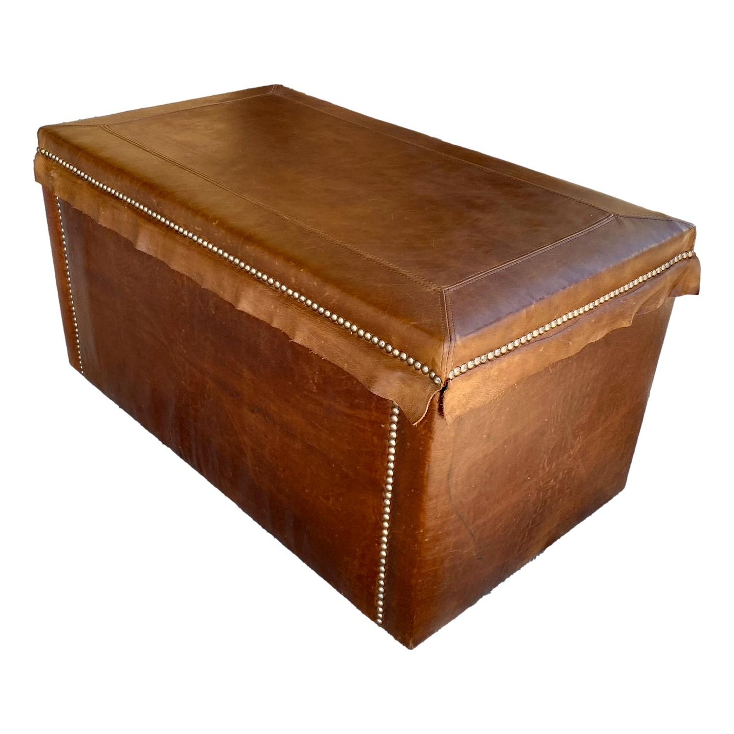 Brown Leather Trunk