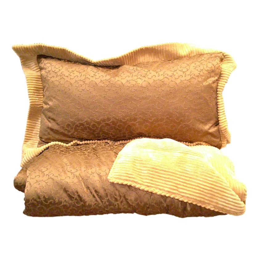 Gold Twin Pillow & Blanket
