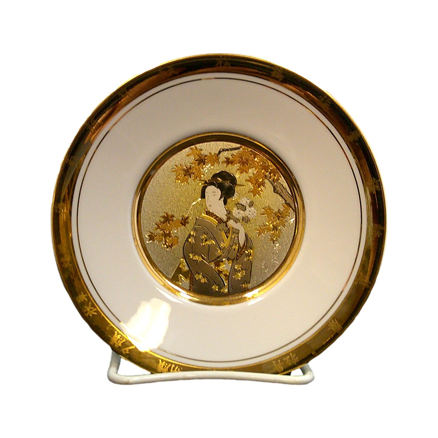 Gold Rimmed Plate Geisha