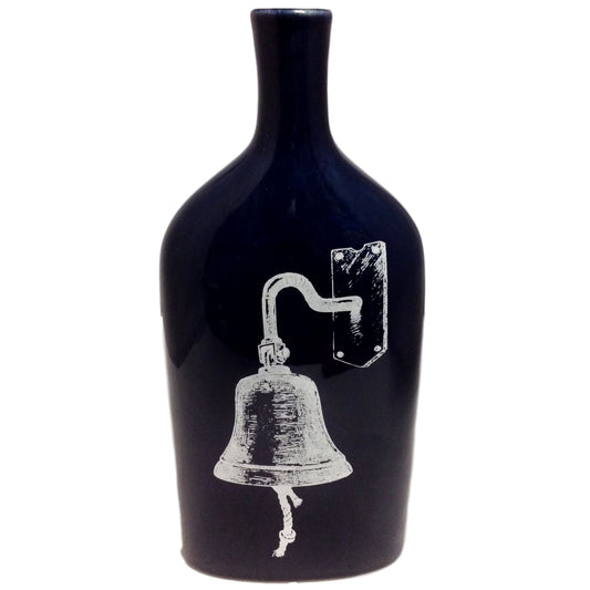 Ceramic Blue Vase w/ Bell Print