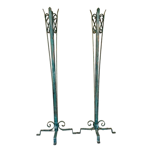 Pair of Antique Wrought Iron Garden Plant Stands