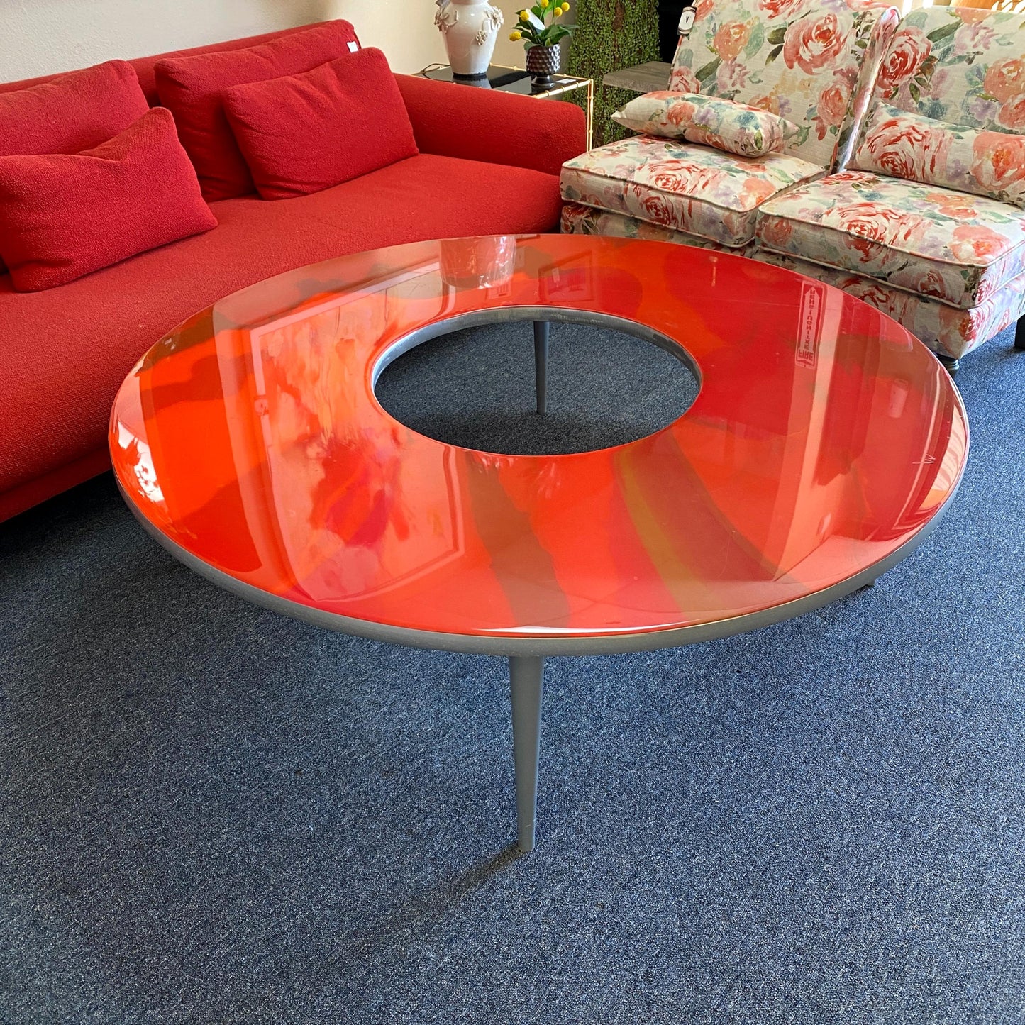 Acrylic and Stainless Steel Custom Coffee Table