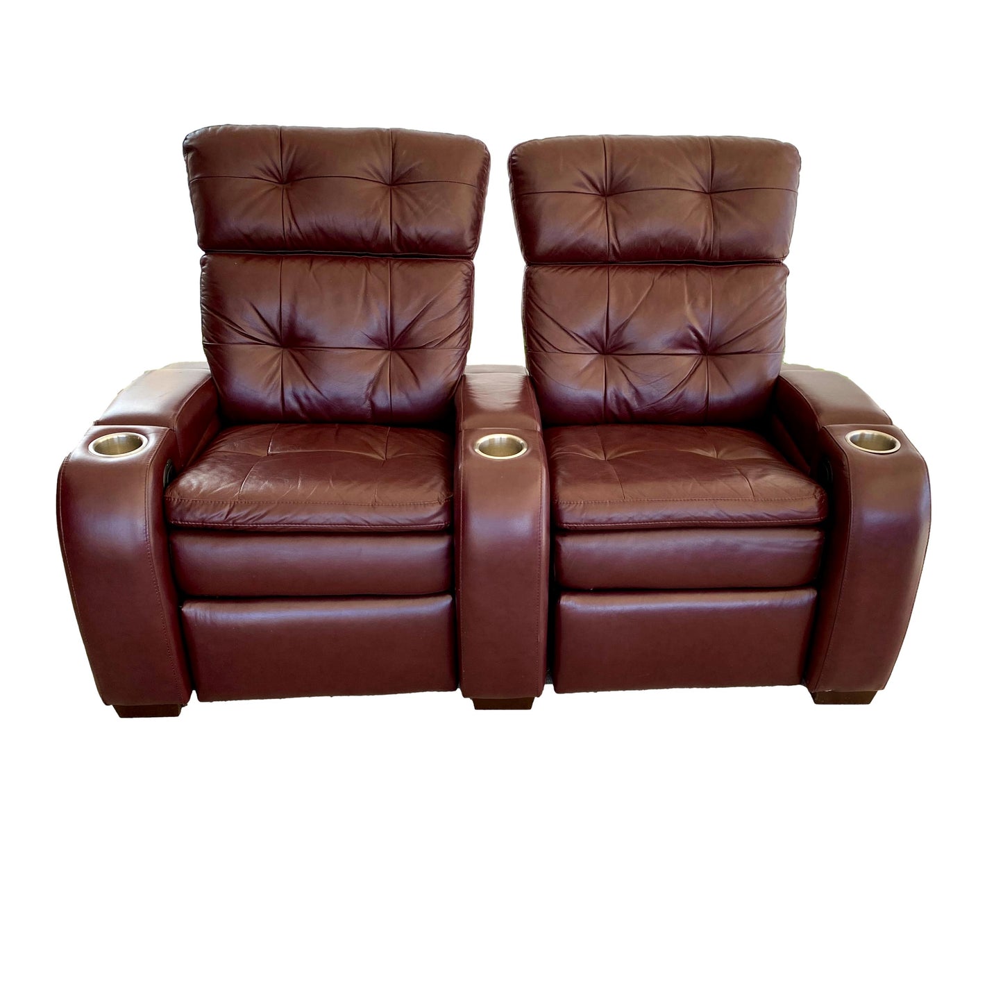 Leather Cinema Electic Reclining Loveseat