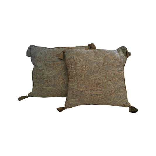 Pair of Paisley Throw Pillows With Tassles