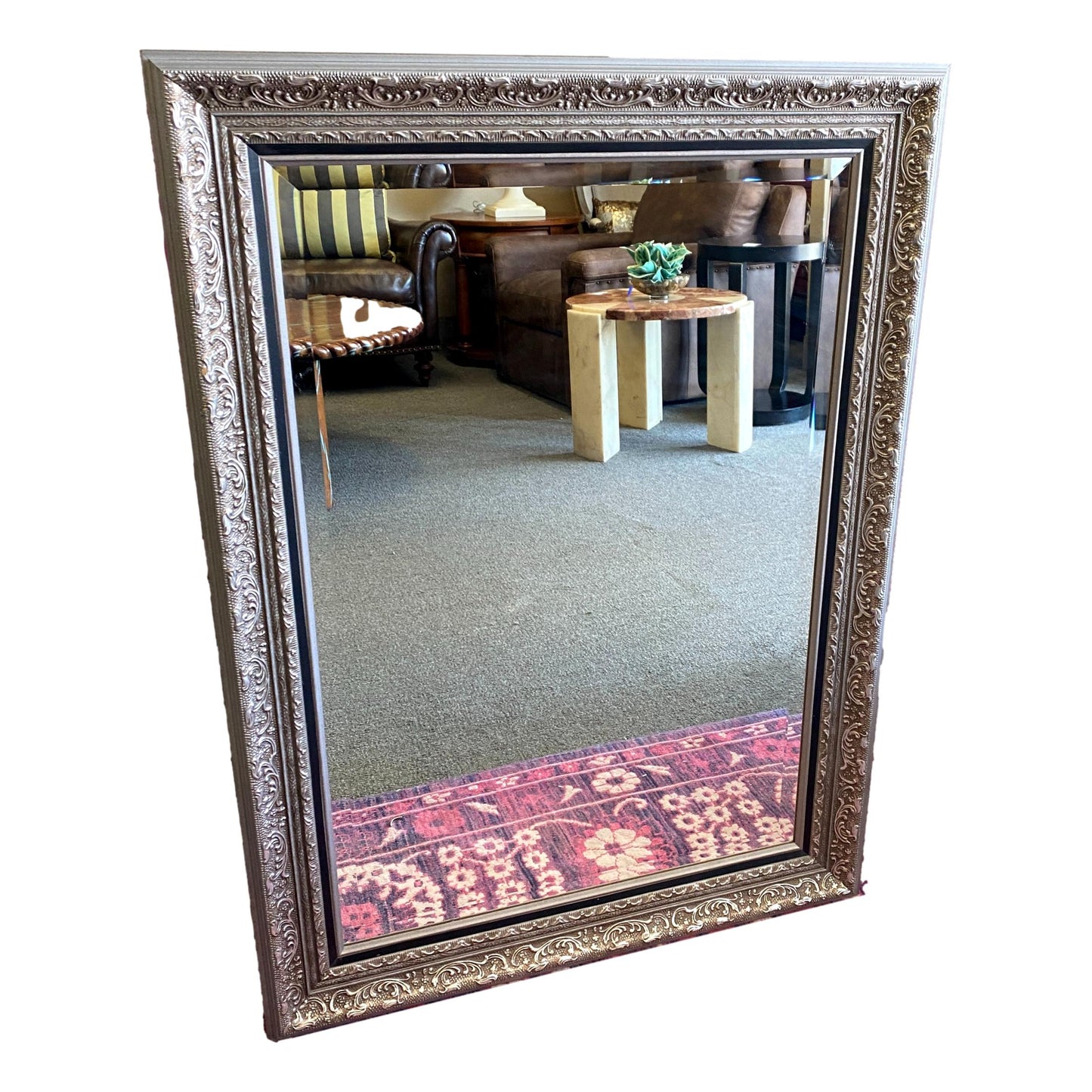 Brushed Antique Silver Mirror