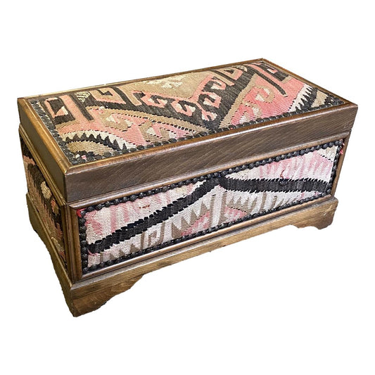 Large Wood Box w/ Kilim