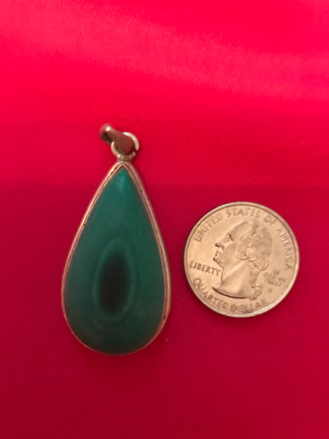 Marbled Jade and silver pendant made in India