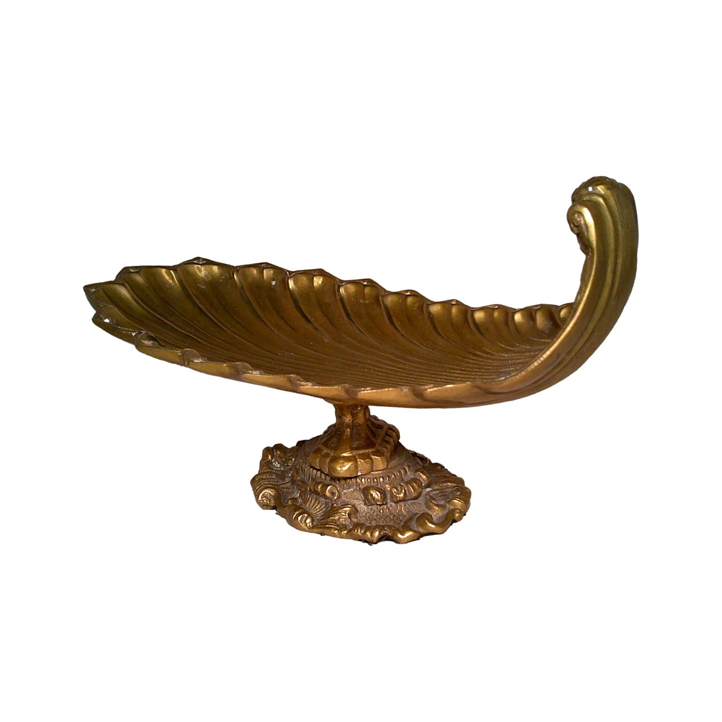 Brass Shell Pedestal Dish