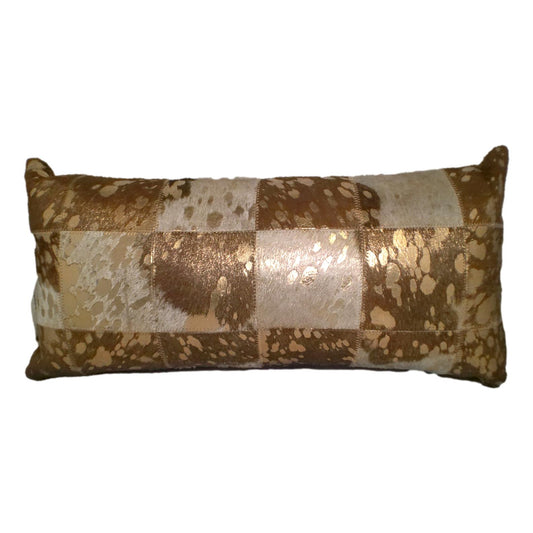 Gold Cowhide Pillow
