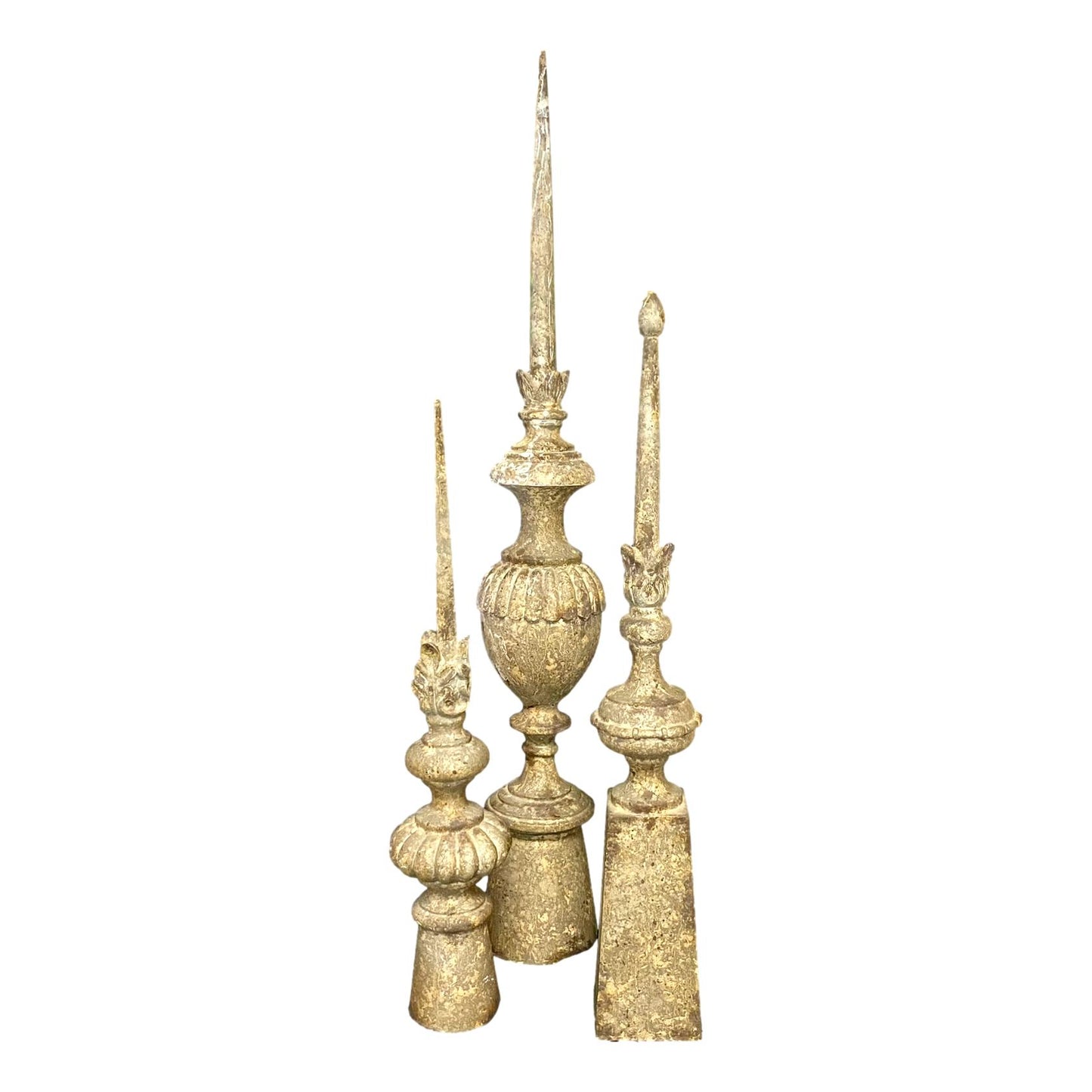 Set Of 3 Sculptural Finials