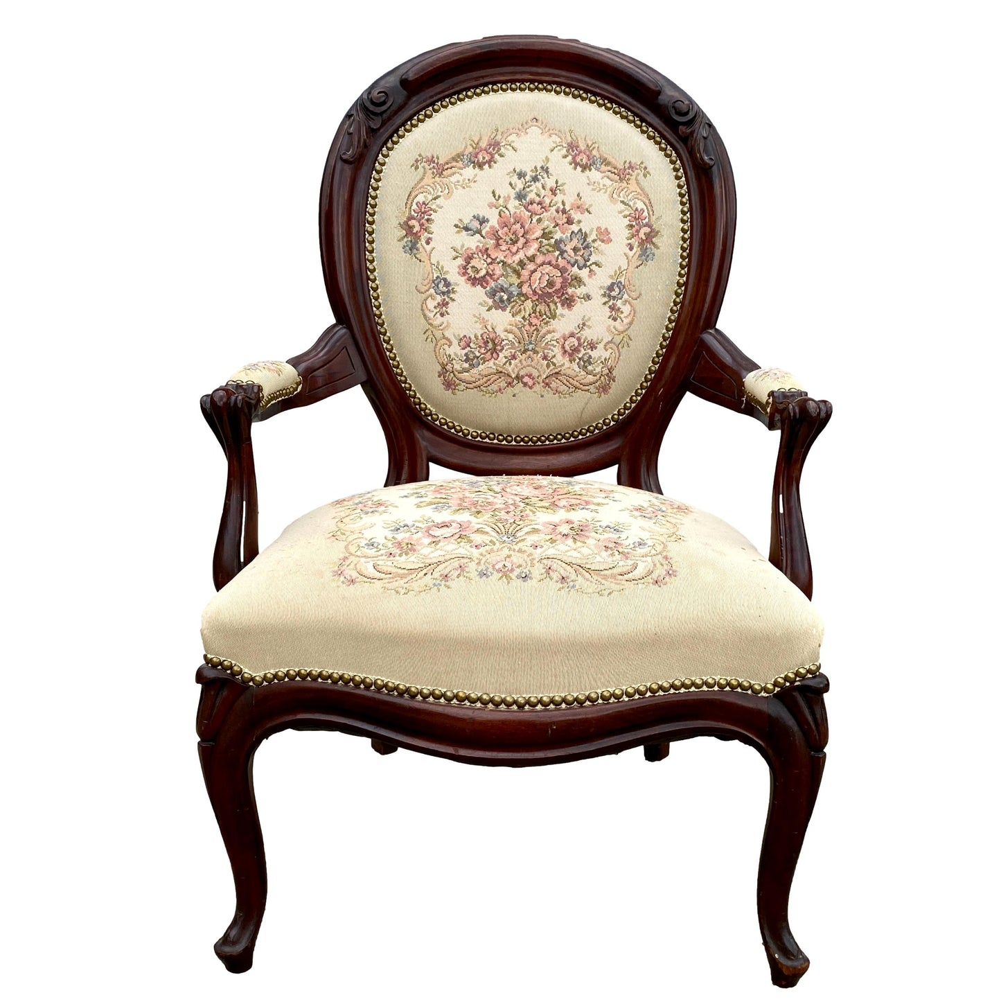 Pair of Floral Tapestry Chairs