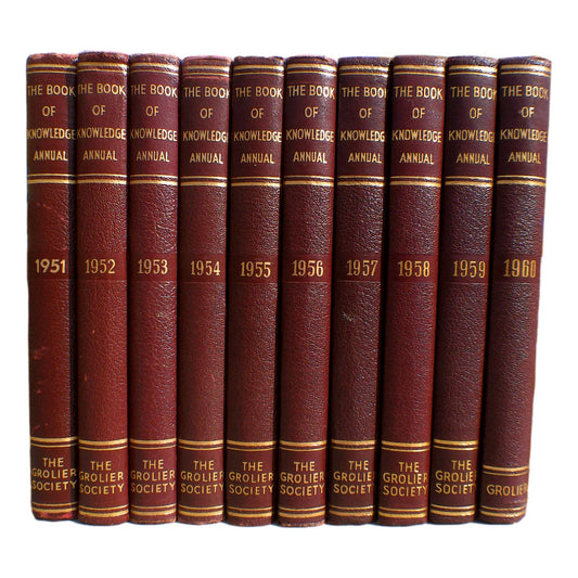 The Book of Knowledge Annual 1951-1960, 10 Volumes