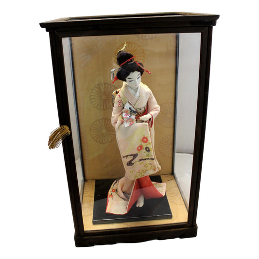 Geisha Doll in Glass Case