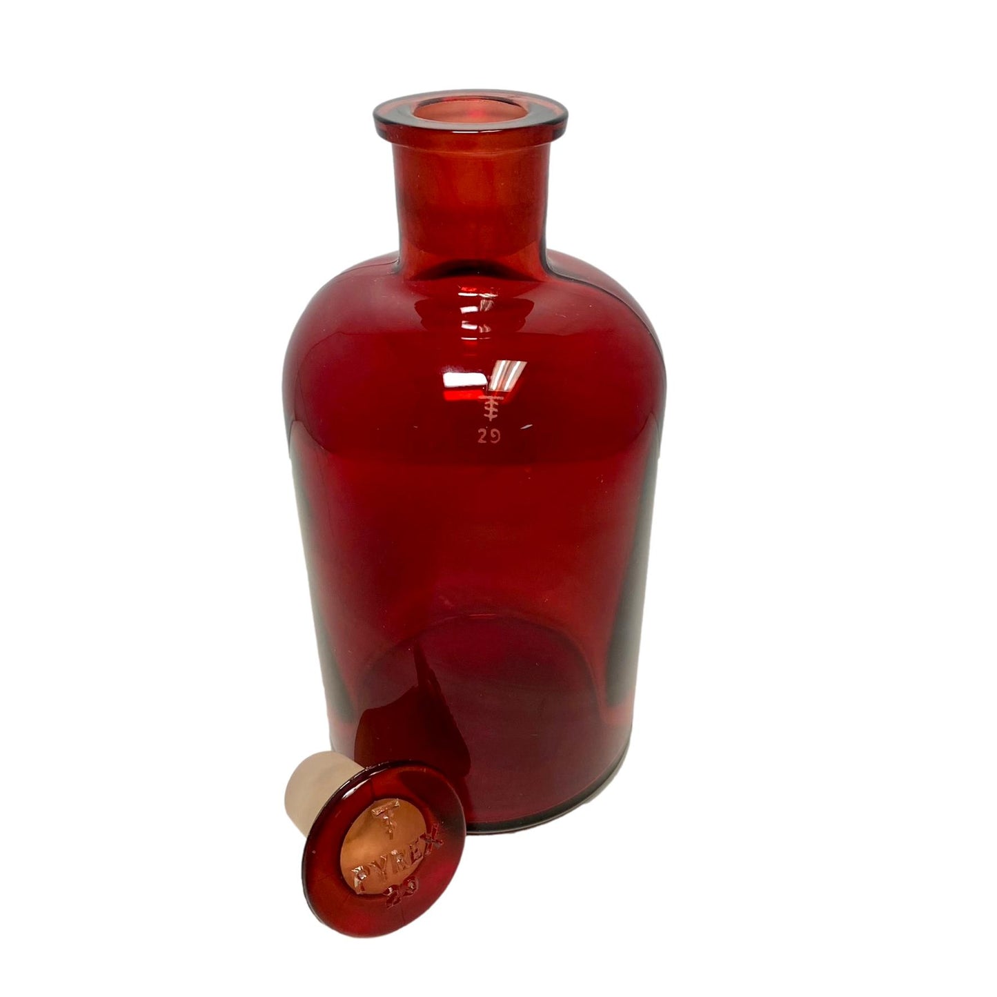 Vintage Pyrex Apothecary Ruby Red Bottle with #29 Stopper