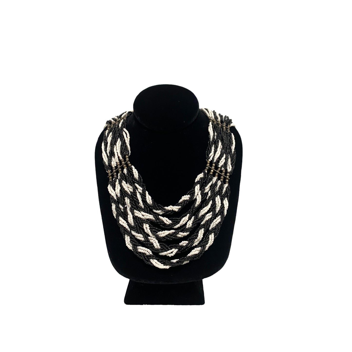 Black and White Seed Bead Necklace