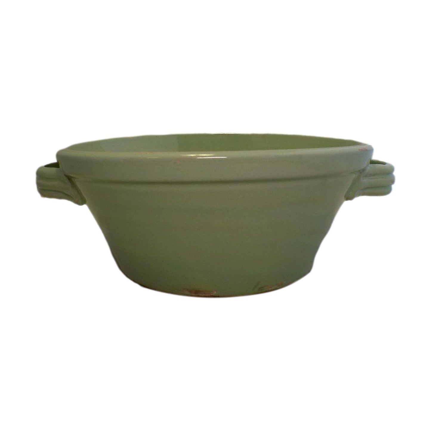 Large Green Mixing Bowl with Handles