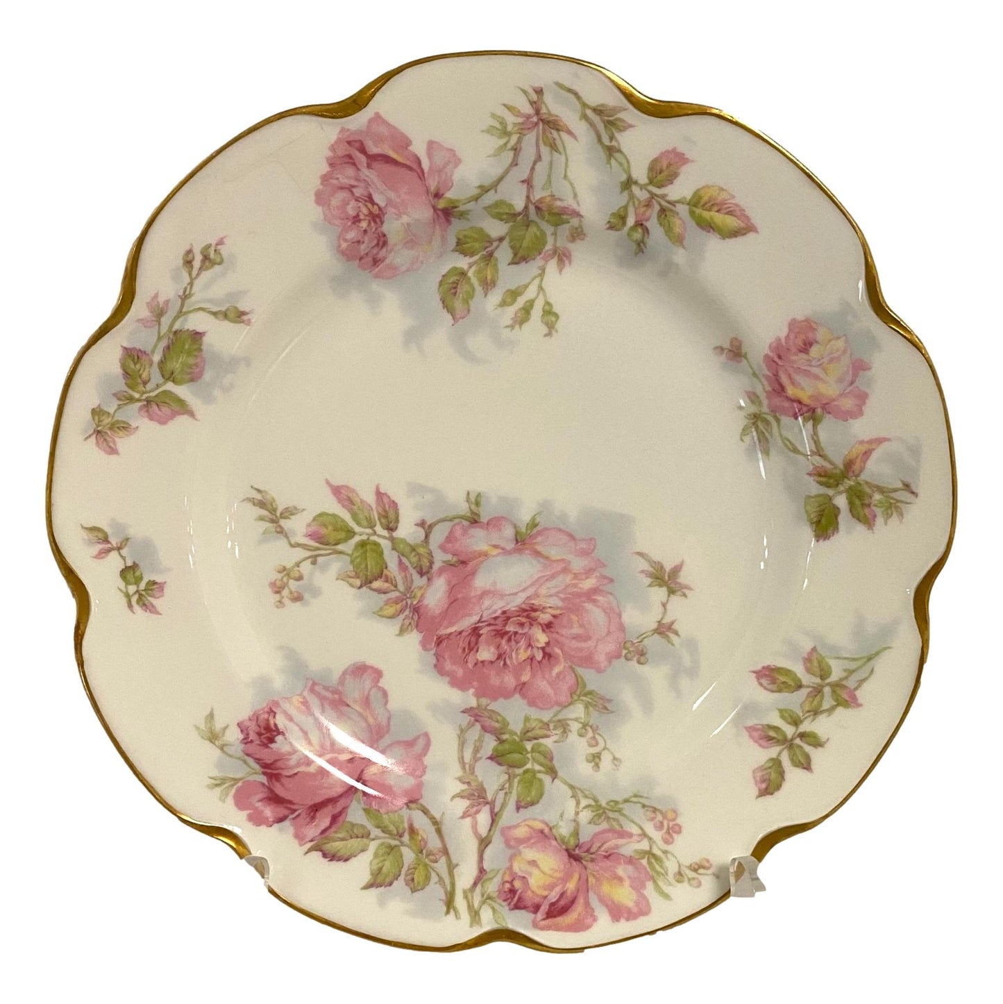 Limoges Pink Rose Plate